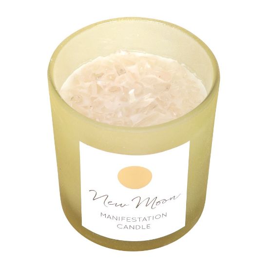 Picture of New Moon Wild Orange Manifestation Candle with Clear Quartz