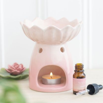 Picture of Pink Water Lily Oil Burner and Wax Warmer