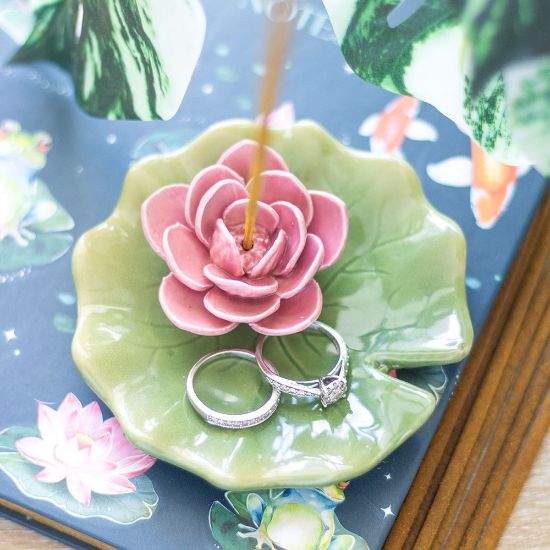 Picture of Lily Pad Trinket Dish and Incense Stick Holder