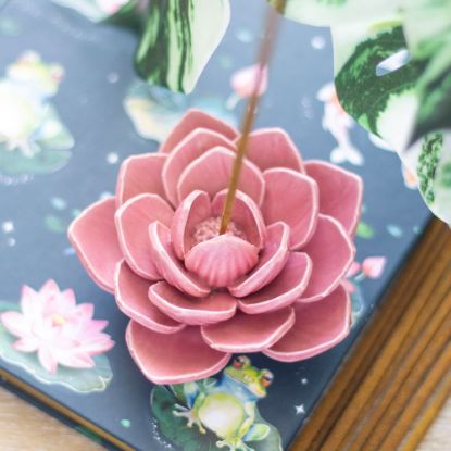 Picture of Pink Water Lily Incense Stick Holder