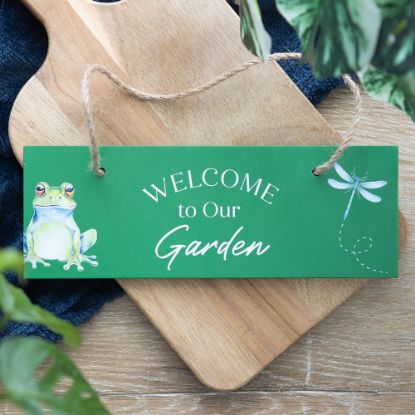 Picture of Green Welcome to Our Garden Hanging Sign