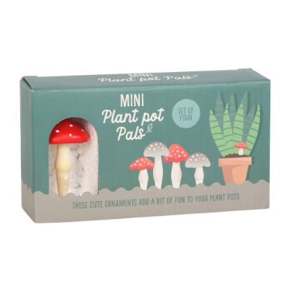 Picture of Set of 4 Mini Mushroom Plant Pot Pals