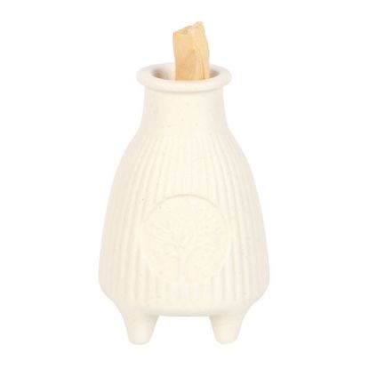 Picture of Cream Ribbed Palo Santo Burner
