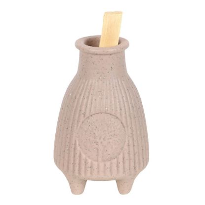 Picture of Greige Ribbed Palo Santo Burner
