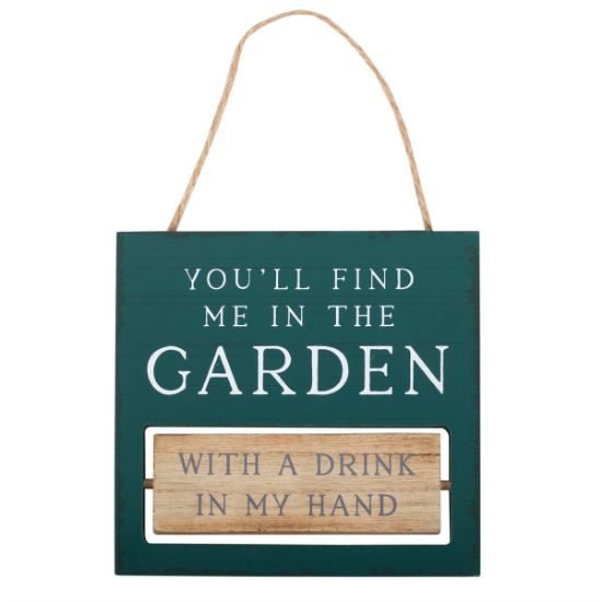 Picture of You'll Find Me in the Garden Reversible Hanging Sign