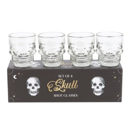 Picture of Set of 4 Skull Shot Glasses Set