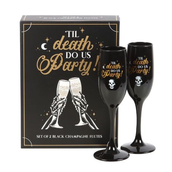 Picture of Til Death Do Us Party Champagne Flute Set