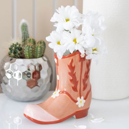 Picture of Pink Cowboy Boot Flower Vase