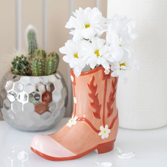 Picture of Pink Cowboy Boot Flower Vase