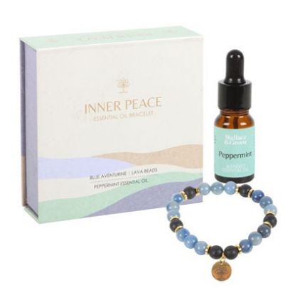 Picture of Inner Peace Blue Lace Agate Crystal Essential Oil Bracelet