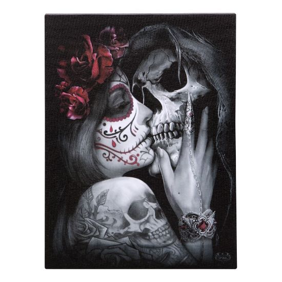 Picture of 19x25cm Dead Kiss Canvas Plaque by Spiral Direct