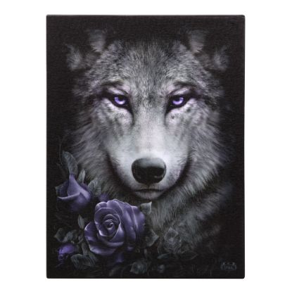 Picture of 19x25cm Wolf Roses Canvas Plaque by Spiral Direct