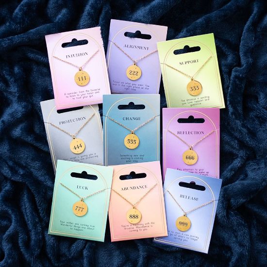 Picture of Set of 9 Angel Number Necklaces