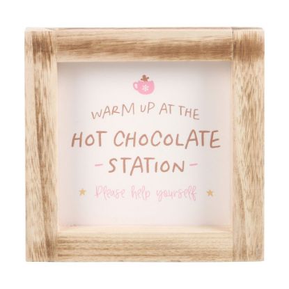 Picture of Hot Chocolate Station Wooden Frame Sign