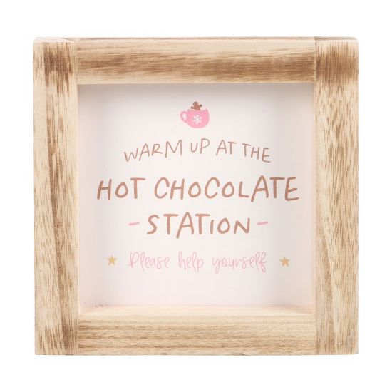 Picture of Hot Chocolate Station Wooden Frame Sign