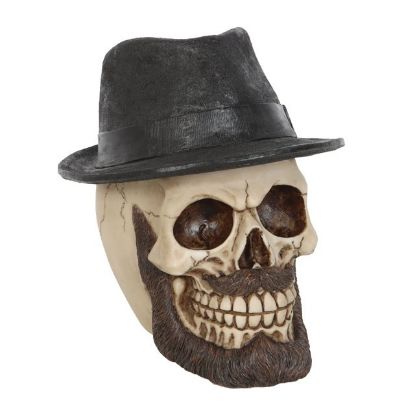 Picture of Skull Ornament with Trilby Hat