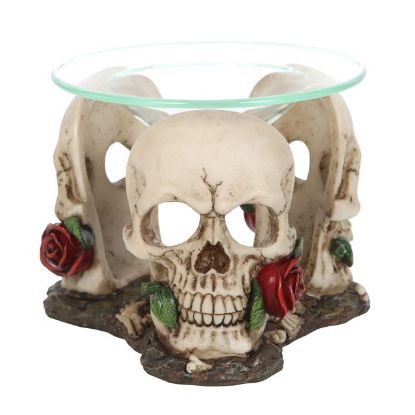 Picture of Resin and Glass Skull Rose Oil Burner