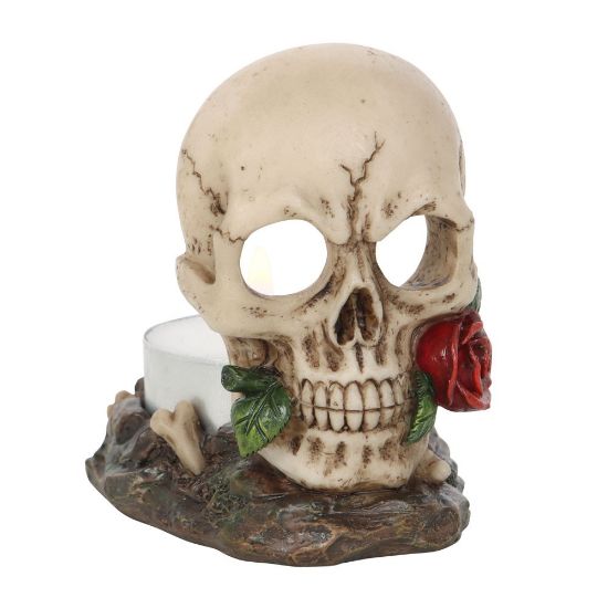 Picture of Skull Rose Tealight Holder