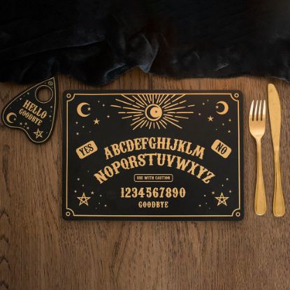 Picture of Black Talking Board Placemat and Coaster Set