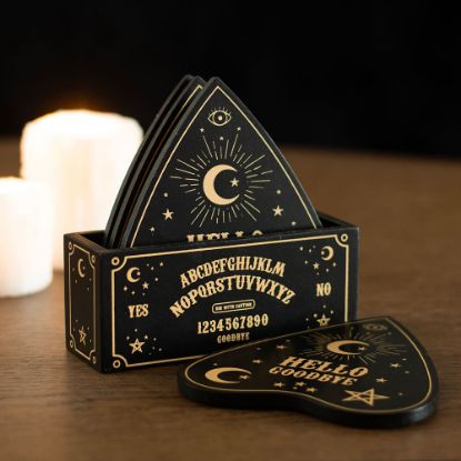 Picture of Black Talking Board Planchette Coaster Set