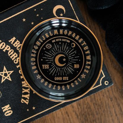Picture of Round Black Talking Board Trinket Dish