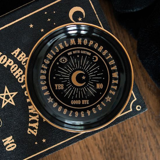 Picture of Round Black Talking Board Trinket Dish