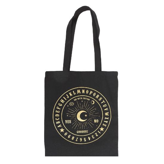 Picture of Black and Gold Talking Board Polycotton Tote Bag