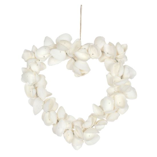 Picture of 6 Inch Clamshell Hanging Heart Decoration