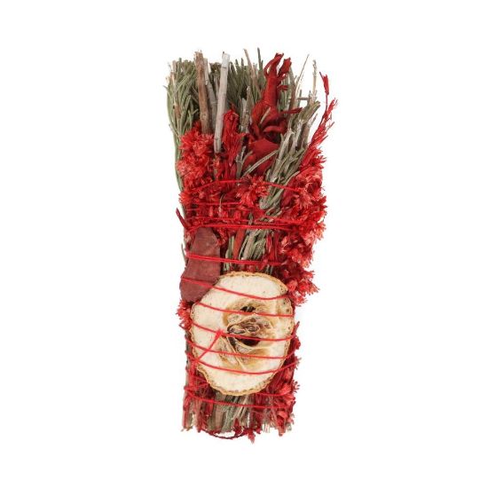 Picture of 6in Ritual Wand Smudge Stick with Rosemary, Sage and Red Jasper