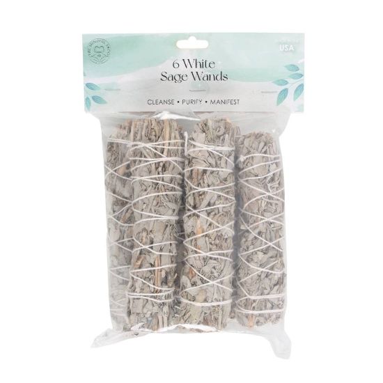 Picture of Pack of 6 15cm Medium White Sage Smudge Stick Wands