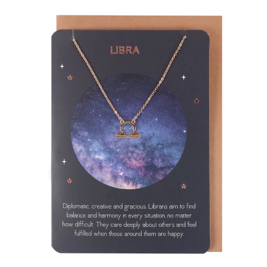 Picture of Libra Zodiac Necklace Card
