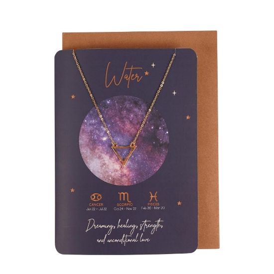 Picture of Water Element Zodiac Necklace Card