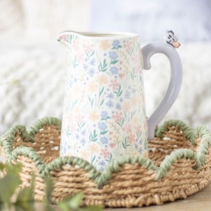 Picture of Ditsy Floral Print Ceramic Flower Jug with Butterfly