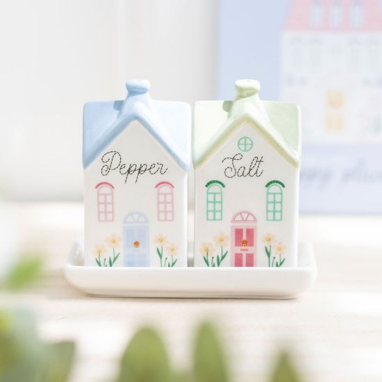 Picture of Pastel House Salt and Pepper Shakers