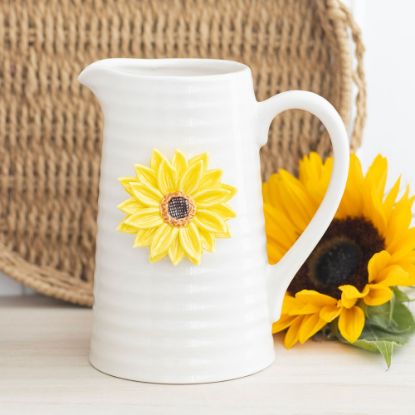 Picture of Hello Sunshine Ceramic Flower Jug with 3D Sunflower