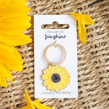 Picture of You Are My Sunshine Sunflower Keyring