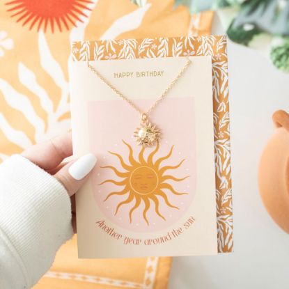 Picture of Sun Necklace on Birthday Card