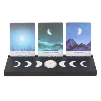 Picture of Black Moon Phase Tarot Card Stand Tealight Holder