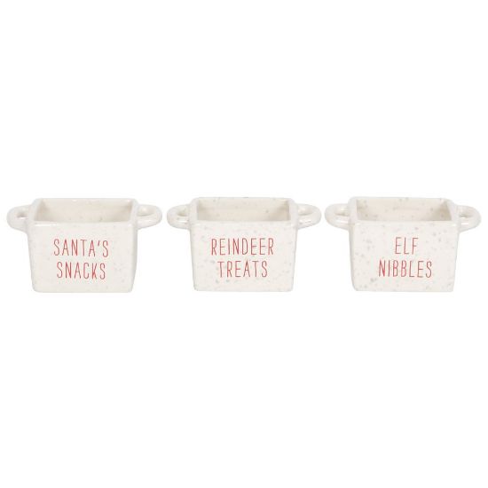 Picture of Set of 3 Ceramic Christmas Snack Bowls