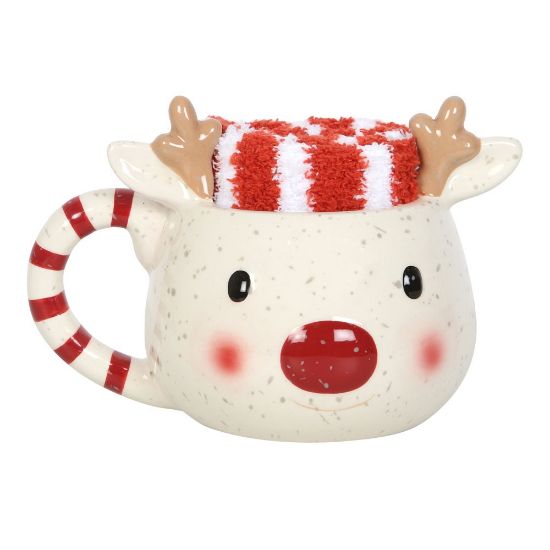 Picture of Rudolph Reindeer Mug and Socks Set