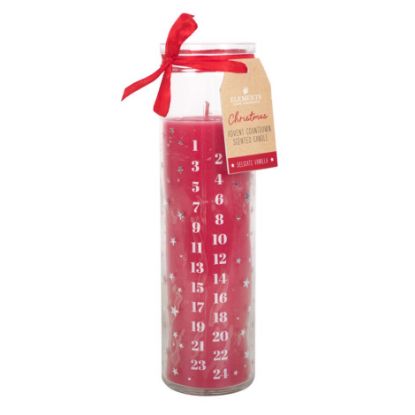 Picture of Red Vanilla Advent Tube Candle