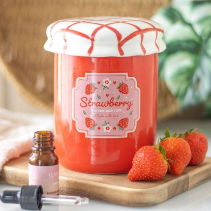 Picture of Strawberry Jam Jar Oil Burner and Wax Warmer