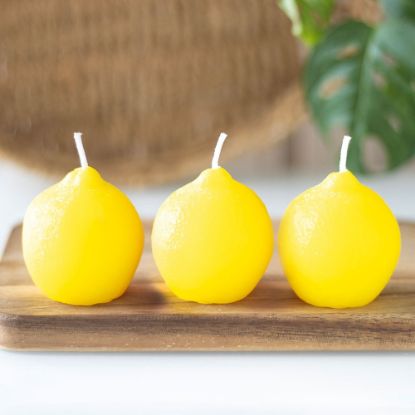 Picture of Set of 3 Lemon Shaped Candles