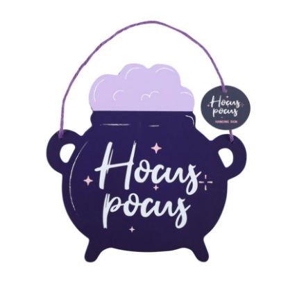 Picture of Hocus Pocus Cauldron Shaped Hanging Sign