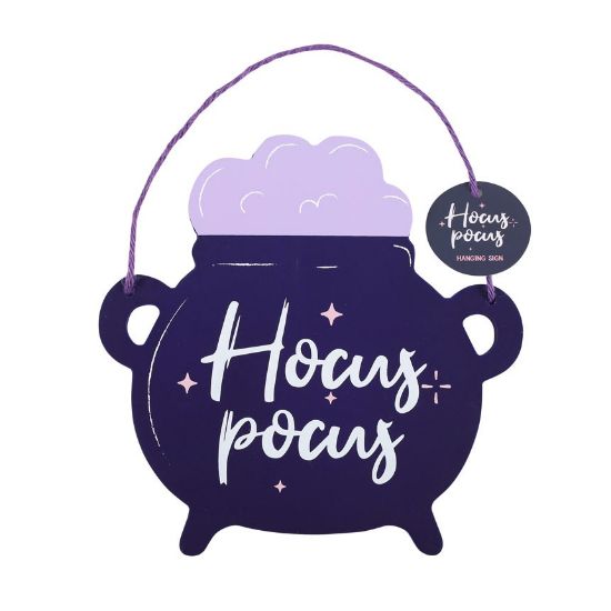 Picture of Hocus Pocus Cauldron Shaped Hanging Sign
