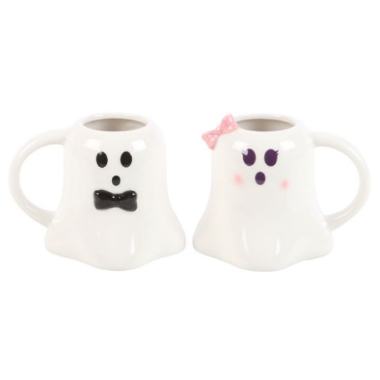 Picture of Mr and Mrs Boo Ghost Shaped Mug Set