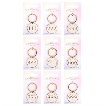 Picture of Pack of 9 Angel Number Keyrings