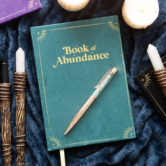 Picture of Book of Abundance Journal with Green Aventurine Crystal Pen