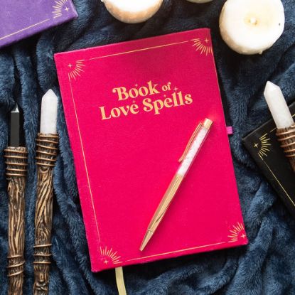 Picture of Book of Love Spells Journal with Rose Quartz Crystal Pen