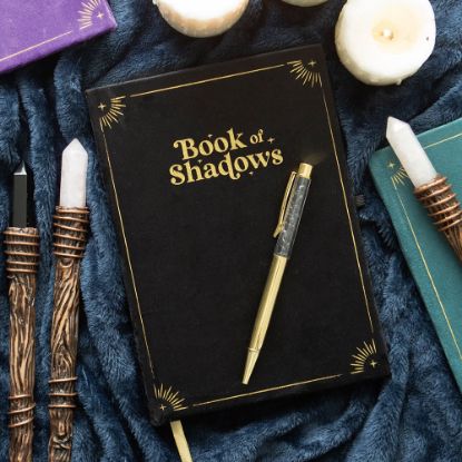 Picture of Book of Shadows Journal with Black Obsidian Crystal Pen